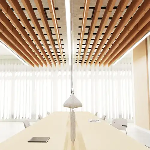 Conference room square tube ceiling
