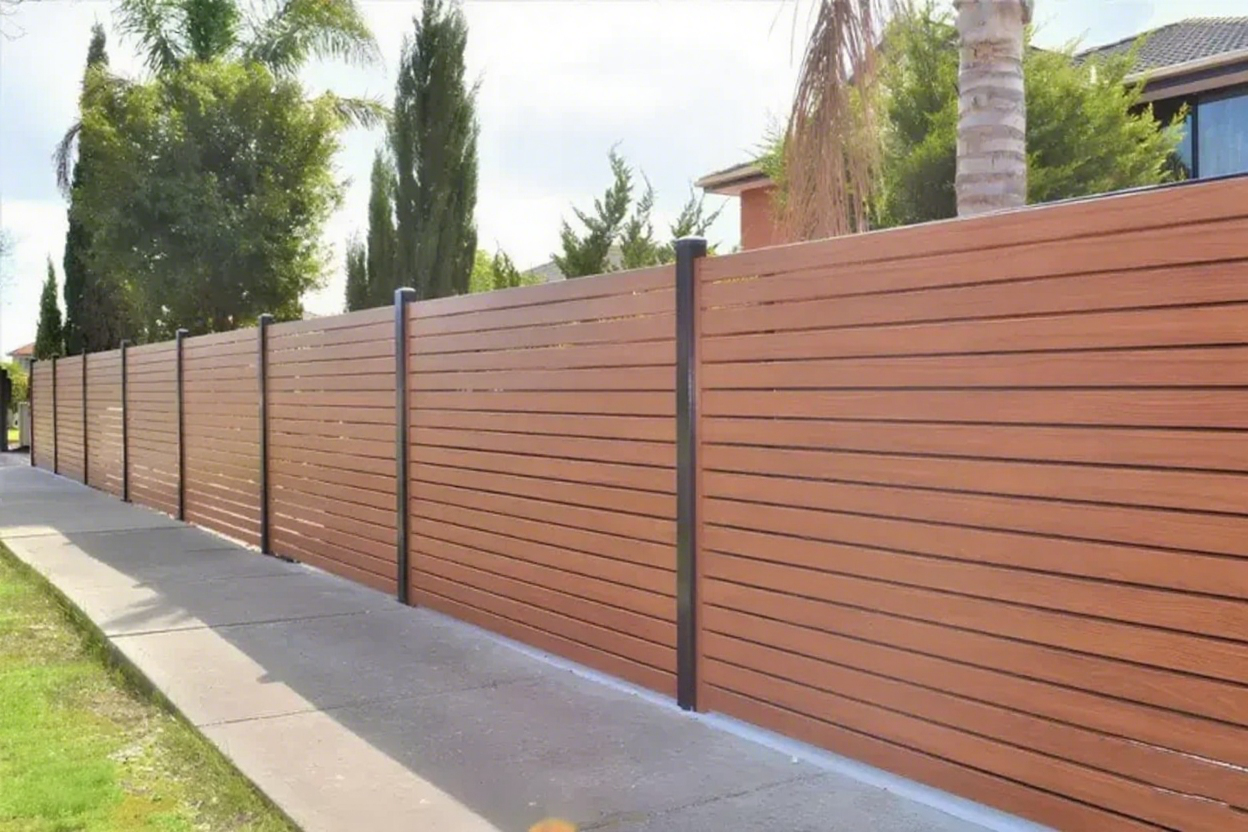 Wood Grain Slat Fence